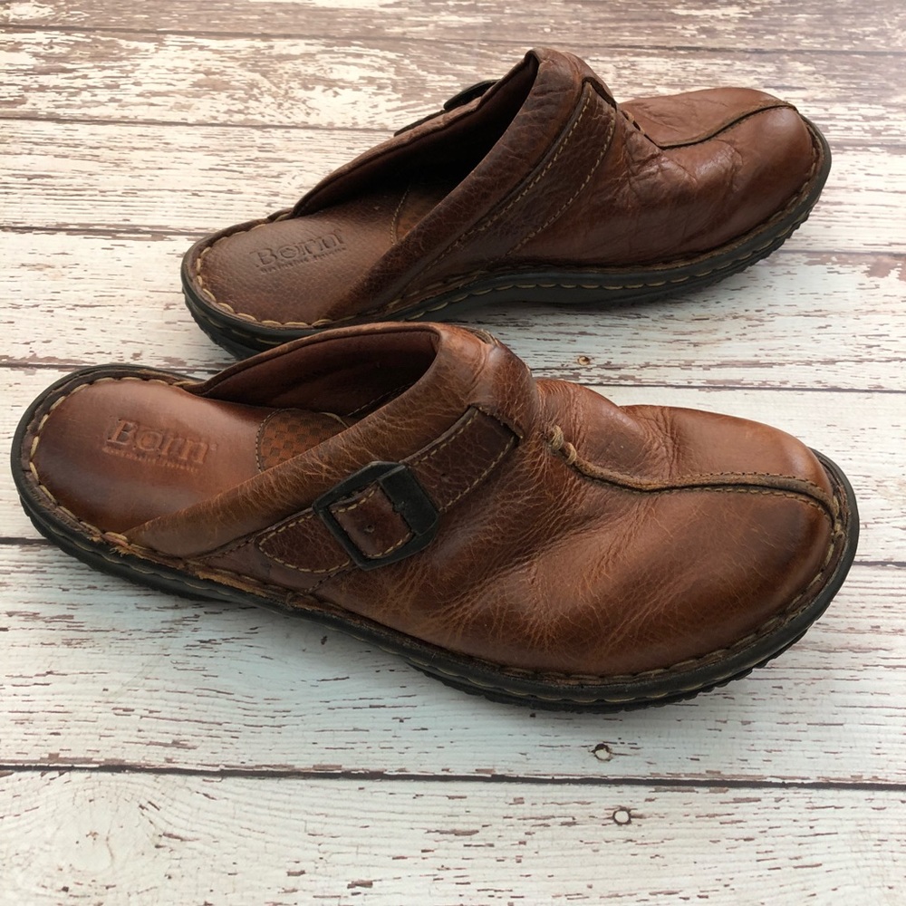 BORN Leather Mules 9.5